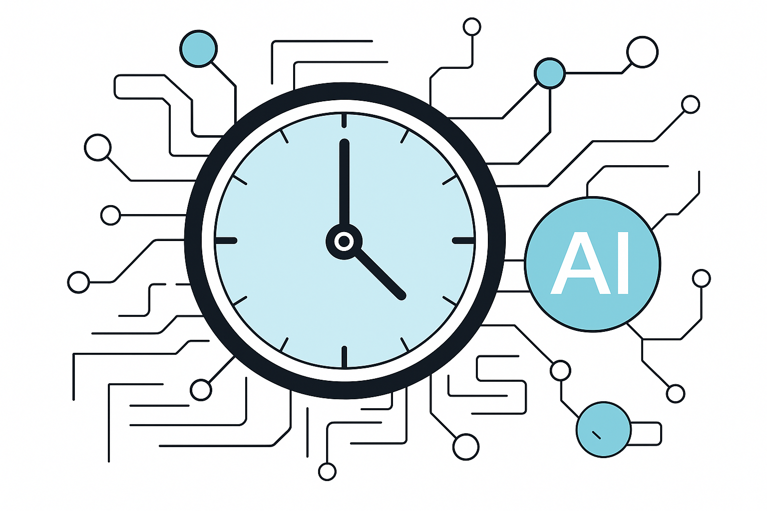 a clock with, AI in the time frame