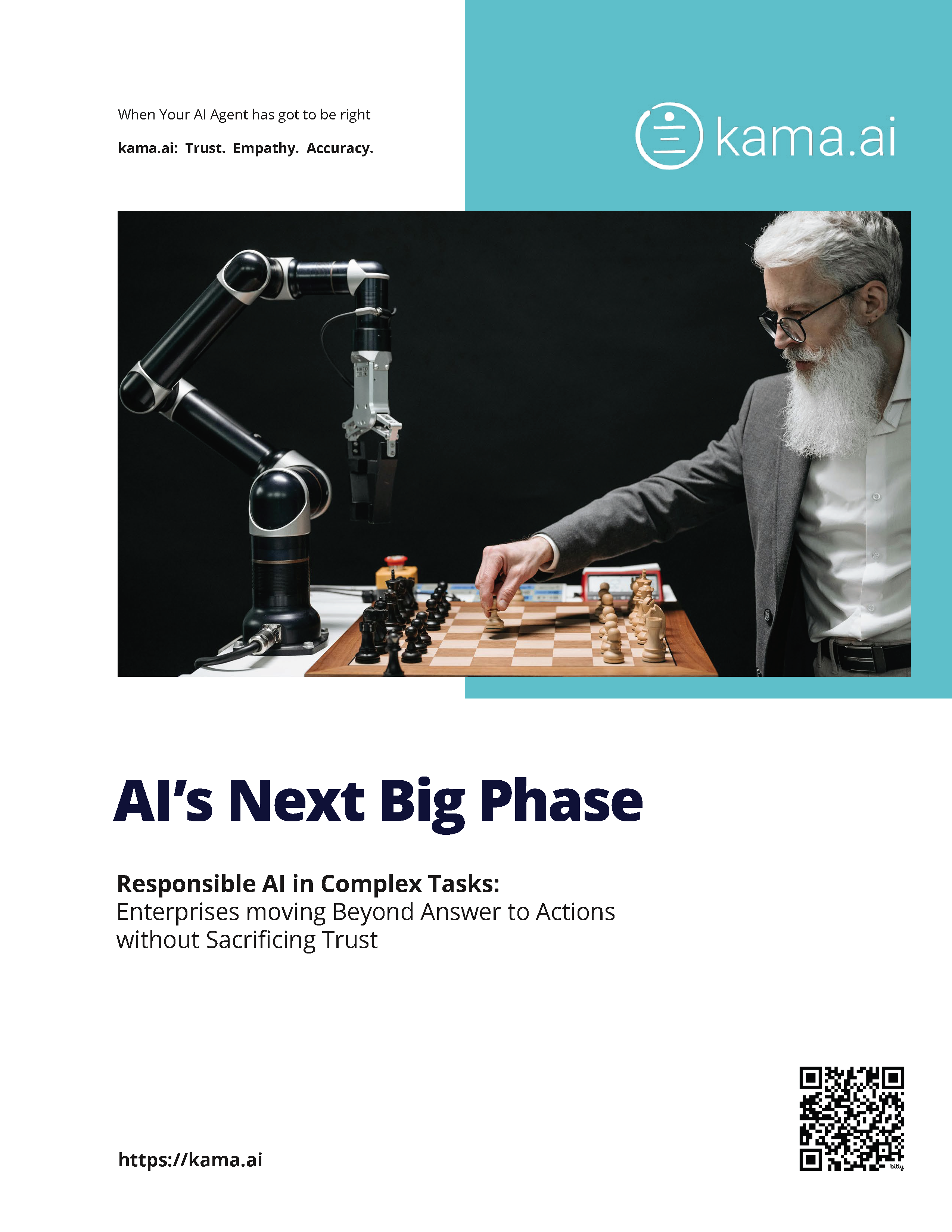 Bold text "AI’s Next Big Phase" - Responsible AI in Complex Tasks: Enterprises moving Beyond Answer to Actions without Sacrificing Trust