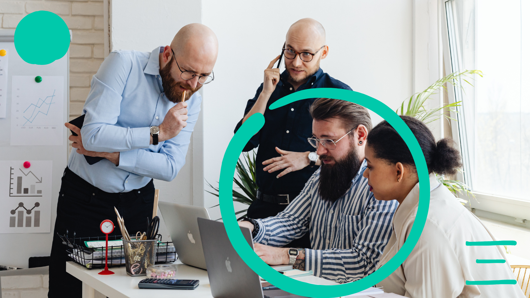 people working at a computer together